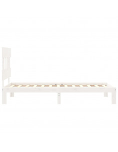 Giroletto con Testiera Bianco 100x200 cm in Legno Massello 2