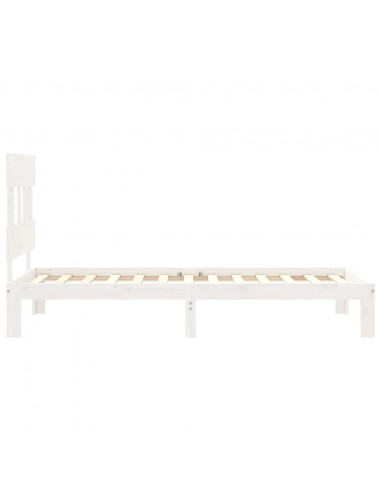 Giroletto con Testiera Bianco 100x200 cm in Legno Massello