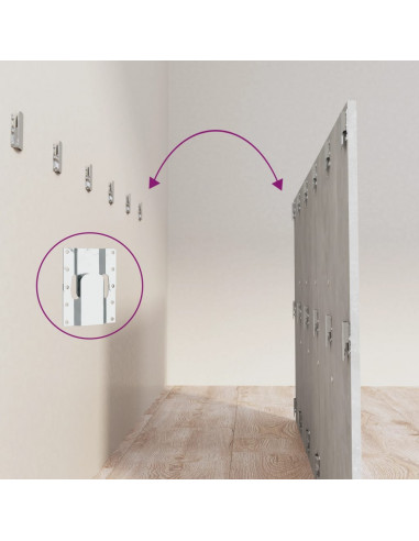 Testiera Letto Grigio Cemento 200x1,5x80cm in Legno Multistrato