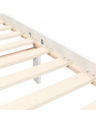 Giroletto con Testiera Bianco 100x200 cm in Legno Massello