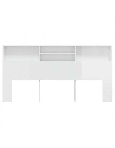 Testiera con Contenitore Bianco Lucido 200x19x103,5 cm