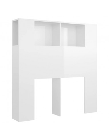 Testiera con Scomparti Bianco Lucido 100x18,5x104,5 cm