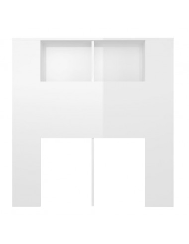 Testiera con Scomparti Bianco Lucido 100x18,5x104,5 cm