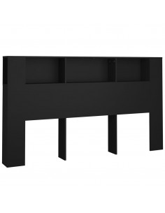 Testiera con Scomparti Nera 180x18,5x104,5 cm 2