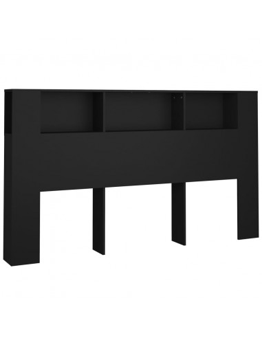 Testiera con Scomparti Nera 180x18,5x104,5 cm