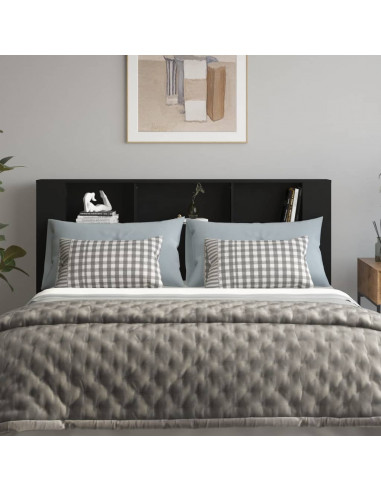 Testiera con Scomparti Nera 180x18,5x104,5 cm