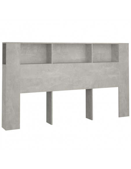 Testiera con Scomparti Grigio Cemento 180x18,5x104,5 cm