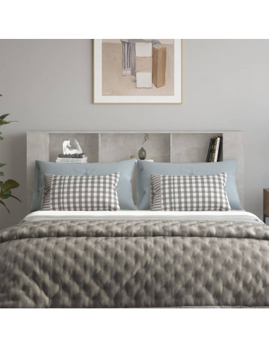 Testiera con Scomparti Grigio Cemento 180x18,5x104,5 cm