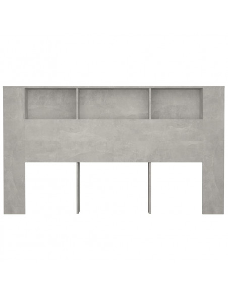Testiera con Scomparti Grigio Cemento 180x18,5x104,5 cm