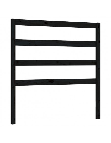 Testiera per Letto Nera 106x4x100 cm in Legno Massello di Pino