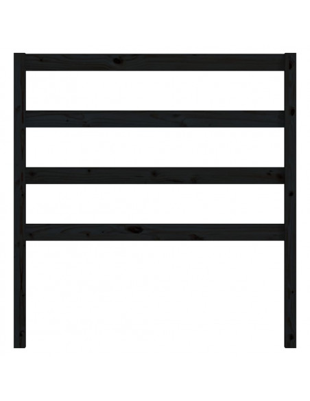 Testiera per Letto Nera 106x4x100 cm in Legno Massello di Pino
