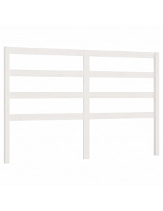 Testiera per Letto Bianca 126x4x100cm in Legno Massello di Pino 2