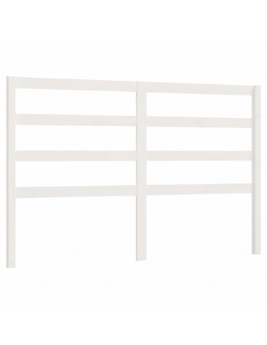 Testiera per Letto Bianca 126x4x100cm in Legno Massello di Pino
