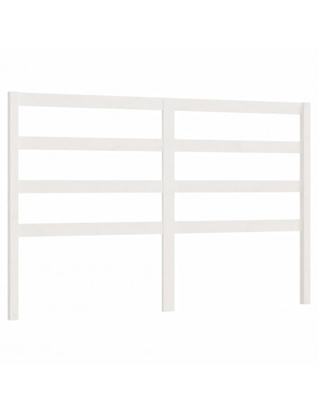 Testiera per Letto Bianca 126x4x100cm in Legno Massello di Pino