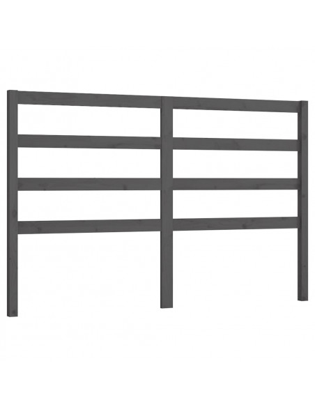 Testiera per Letto Grigia 126x4x100cm in Legno Massello di Pino