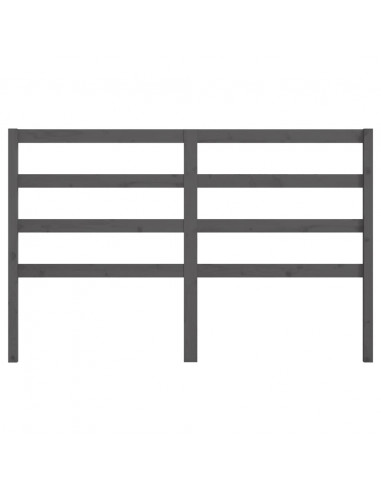 Testiera per Letto Grigia 126x4x100cm in Legno Massello di Pino