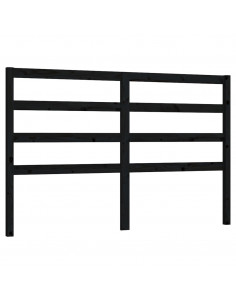 Testiera per Letto Nera 126x4x100 cm in Legno Massello di Pino 2