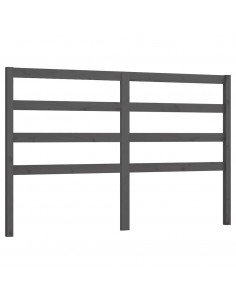 Testiera per Letto Grigia 141x4x100cm in Legno Massello di Pino 2
