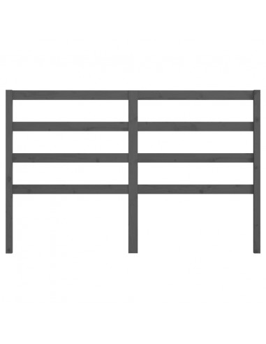 Testiera per Letto Grigia 146x4x100 cm Legno Massello di Pino