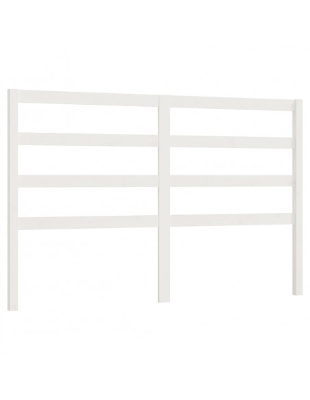 Testiera per Letto Bianca 166x4x100cm in Legno Massello di Pino
