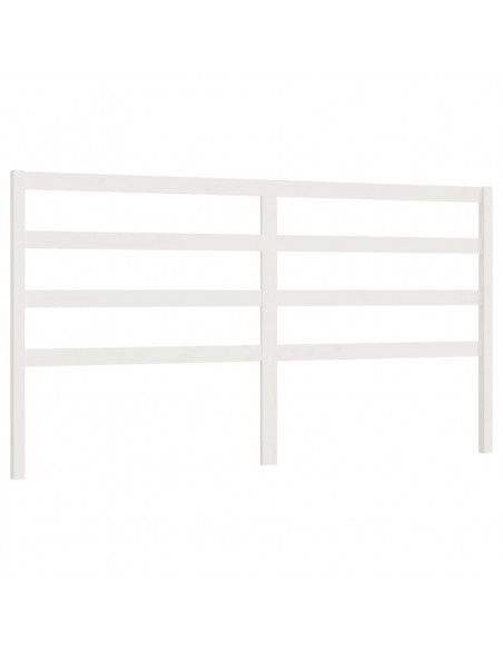 Testiera per Letto Bianca 186x4x100cm in Legno Massello di Pino