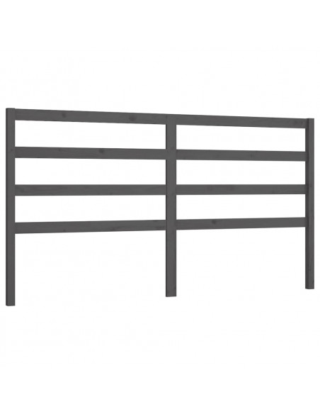 Testiera per Letto Grigia 186x4x100cm in Legno Massello di Pino
