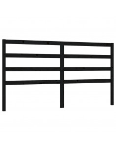 Testiera per Letto Nera 186x4x100 cm in Legno Massello di Pino 2