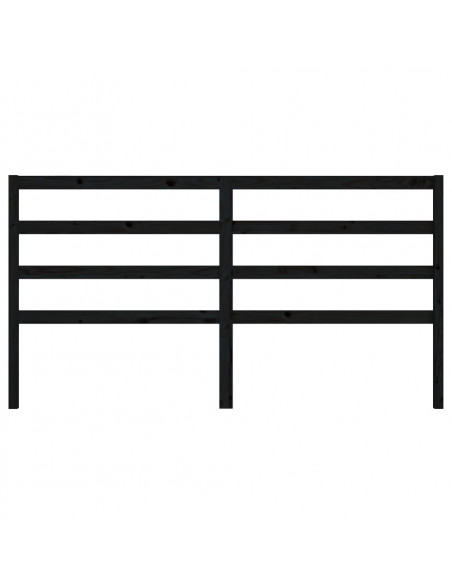 Testiera per Letto Nera 186x4x100 cm in Legno Massello di Pino