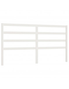 Testiera per Letto Bianca 206x4x100 cm Legno Massello di Pino 2