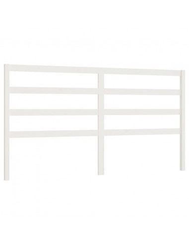 Testiera per Letto Bianca 206x4x100 cm Legno Massello di Pino