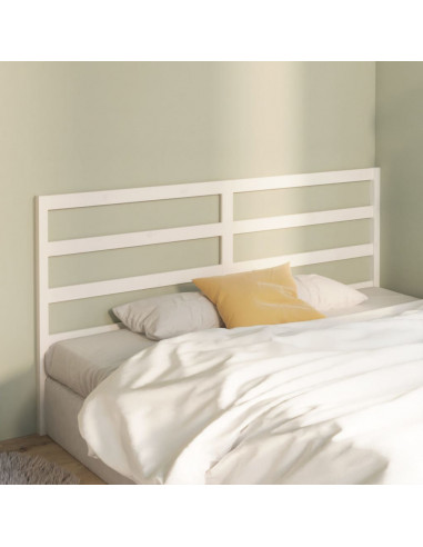 Testiera per Letto Bianca 206x4x100 cm Legno Massello di Pino