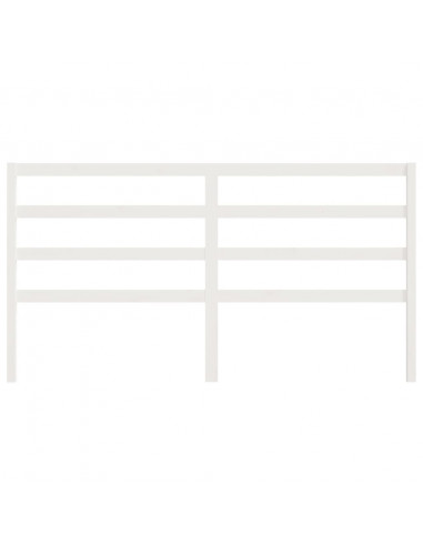 Testiera per Letto Bianca 206x4x100 cm Legno Massello di Pino