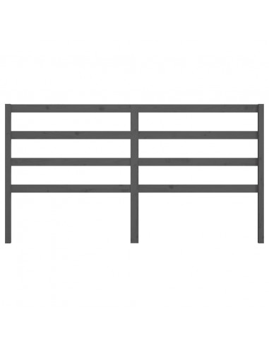 Testiera per Letto Grigia 206x4x100cm in Legno Massello di Pino