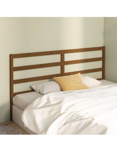 Testiera per Letto Miele 206x4x100 cm in Legno Massello di Pino