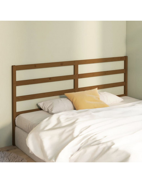 Testiera per Letto Miele 206x4x100 cm in Legno Massello di Pino