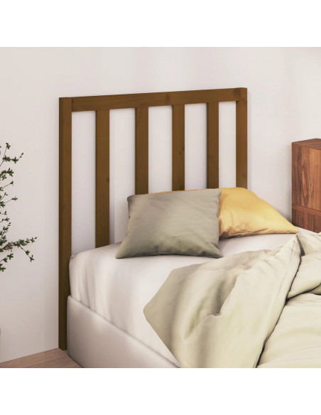 Testiera per Letto Miele 81x4x100 cm in Legno Massello di Pino