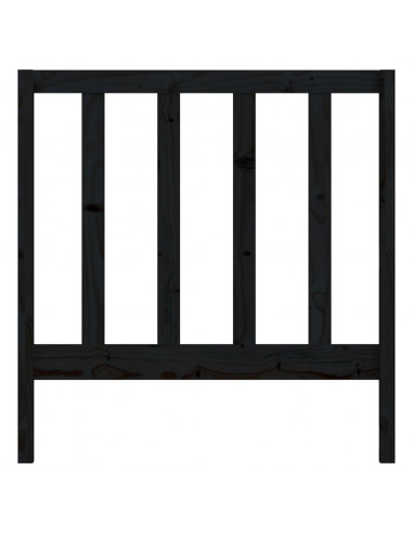 Testiera per Letto Nera 81x4x100 cm in Legno Massello di Pino