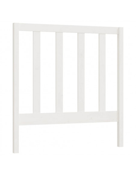 Testiera per Letto Bianca 96x4x100 cm in Legno Massello di Pino