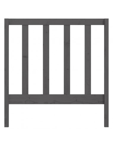 Testiera per Letto Grigia 96x4x100 cm in Legno Massello di Pino