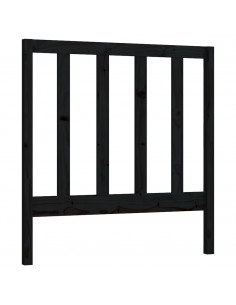 Testiera per Letto Nera 96x4x100 cm in Legno Massello di Pino 2