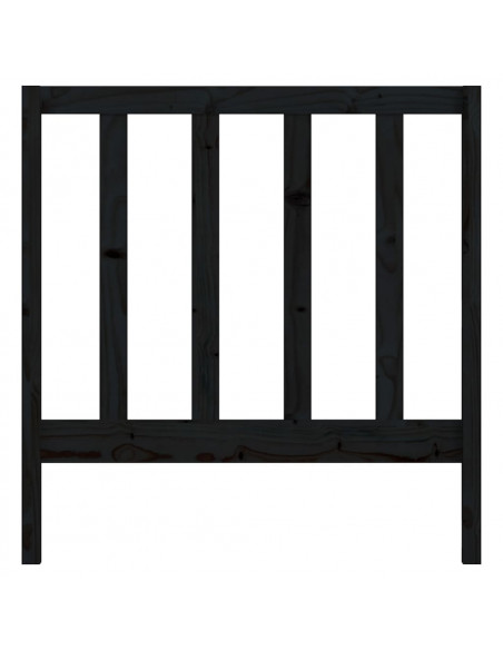 Testiera per Letto Nera 96x4x100 cm in Legno Massello di Pino