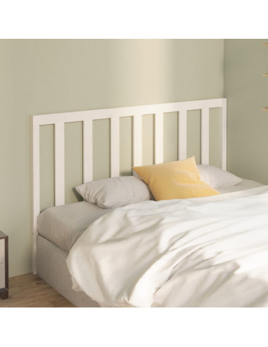 Testiera per Letto Bianca 146x4x100 cm Legno Massello di Pino