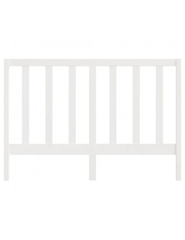 Testiera per Letto Bianca 146x4x100 cm Legno Massello di Pino