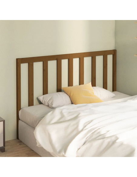 Testiera per Letto Miele 146x4x100 cm in Legno Massello di Pino