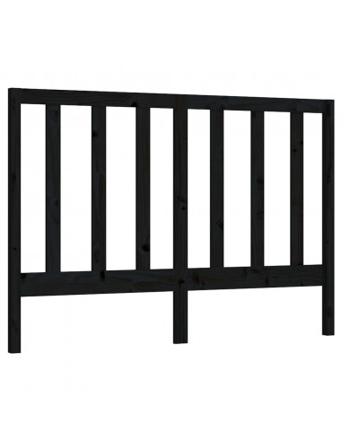 Testiera per Letto Nera 156x4x100 cm in Legno Massello di Pino