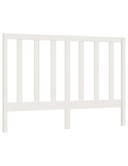 Testiera per Letto Bianca 166x4x100cm in Legno Massello di Pino