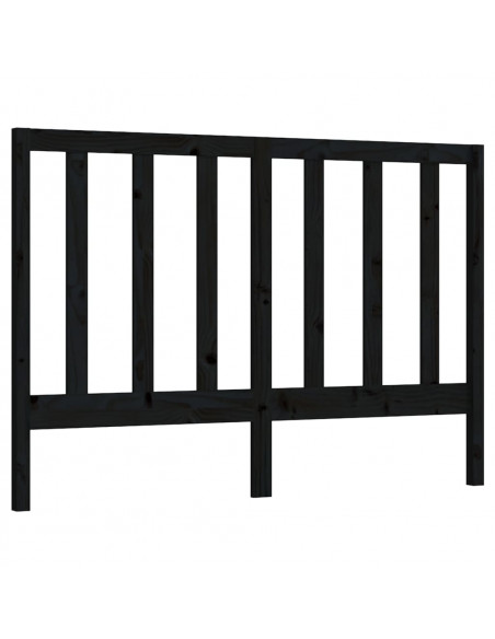 Testiera per Letto Nera 166x4x100 cm in Legno Massello di Pino