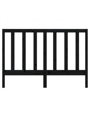 Testiera per Letto Nera 166x4x100 cm in Legno Massello di Pino