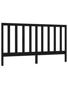 Testiera per Letto Nera 186x4x100 cm in Legno Massello di Pino 2