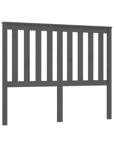 Testiera per Letto Grigia 146x6x101cm in Legno Massello di Pino